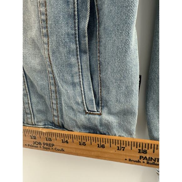 BROOKLYN CLOTH Button Down Patches Blue Denim Jean Jacket Women's Size Medium... - Picture 16 of 16